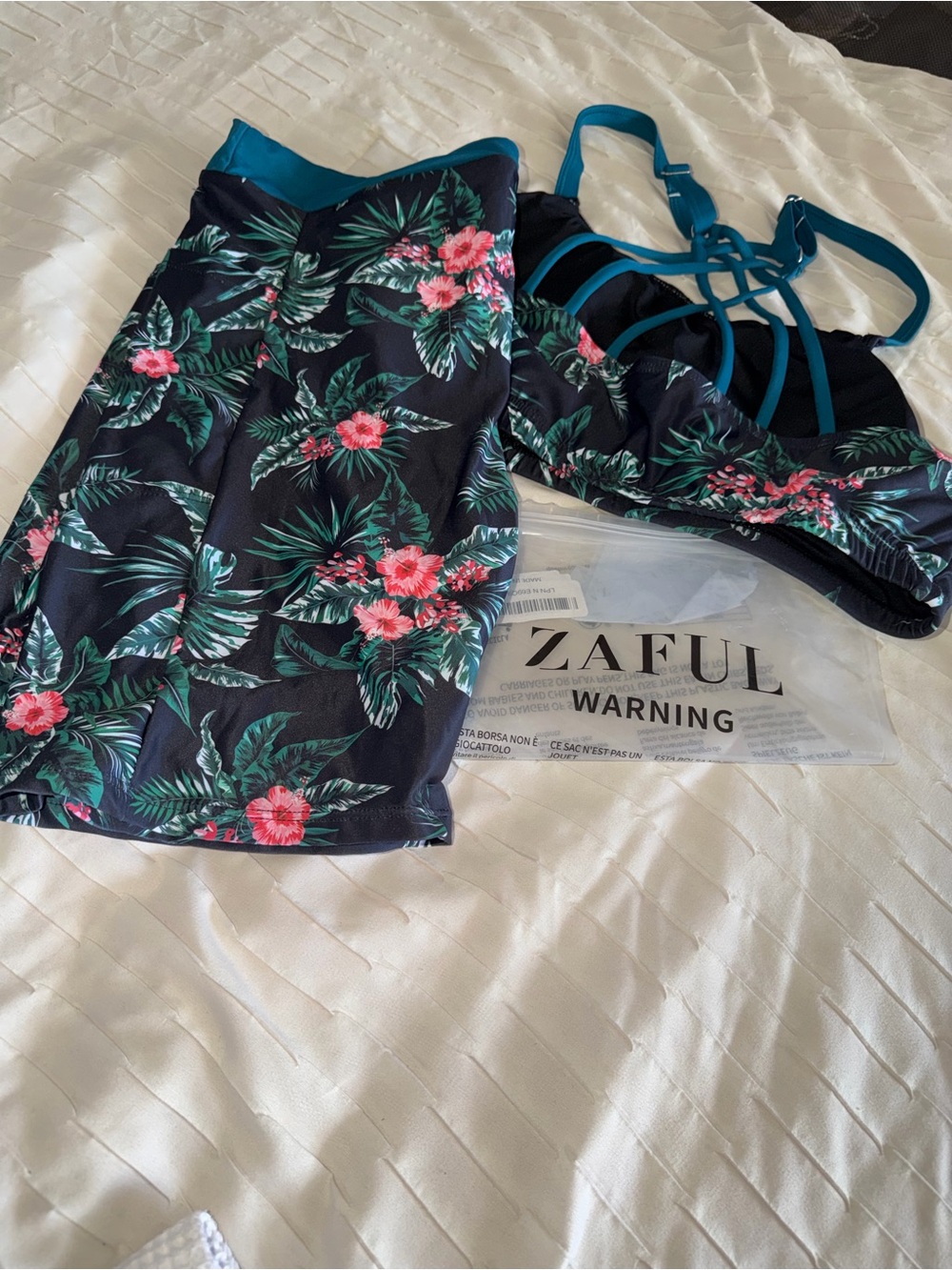 NWT  3pc swim/active set- cute cover up back detail. Could wear as tank top also